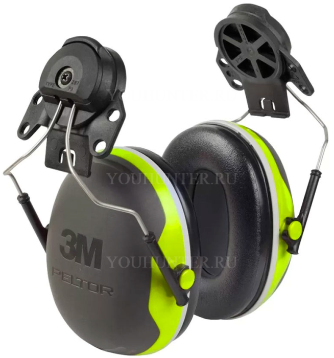 Наушники противошумные 3МPELTOR X4P3, SNR 32db, с креплением на каску, ярко-зелёные