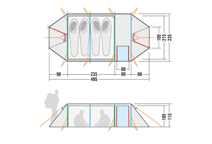 TATONKA Палатка ALASKA 4 PU ALASKA 4 PU light olive