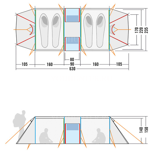 TATONKA Палатка ALASKA FAMILY DLX ALASKA FAMILY DLX light olive