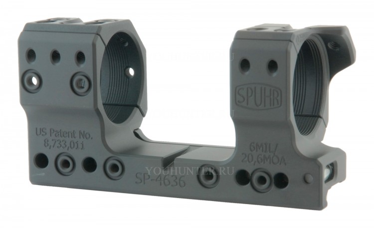 Кронштейн SPUHR D34мм на Picatinny для S&Bender 5-20 PM II Ultra Short H34мм наклон 6MIL/20.6MOA (SP-4636)