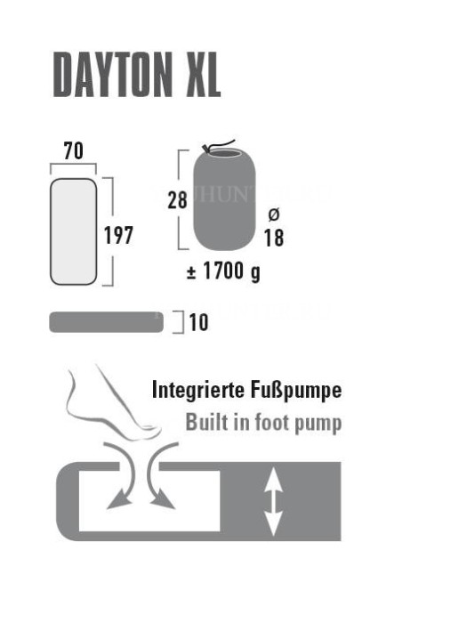 HIGH PEAK Коврик Dayton XL Dayton XL черный 197х70х10 см