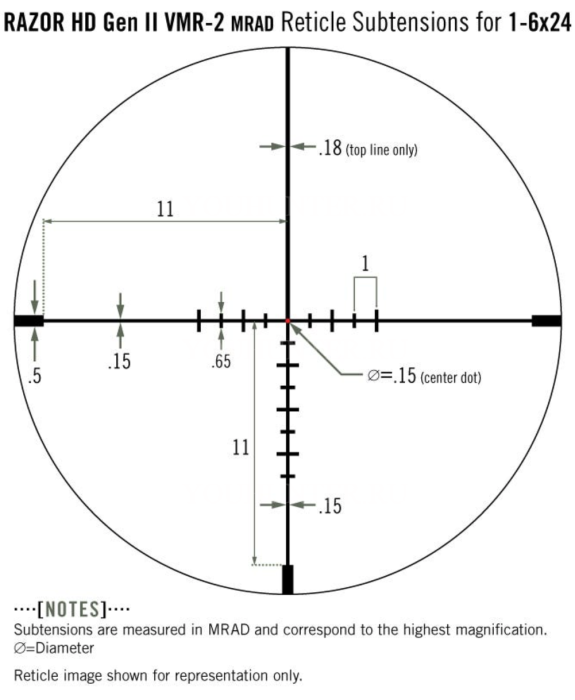 Оптический прицел Vortex Razor HD Gen II-E 1-6x24 VMR-2 (MRAD) (RZR-16009)