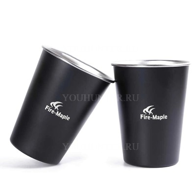 Набор стаканов FIRE-MAPLE ANTARCTI CUP BLACK из нержавеющей стали с анод. покрытием 350мл 2 шт