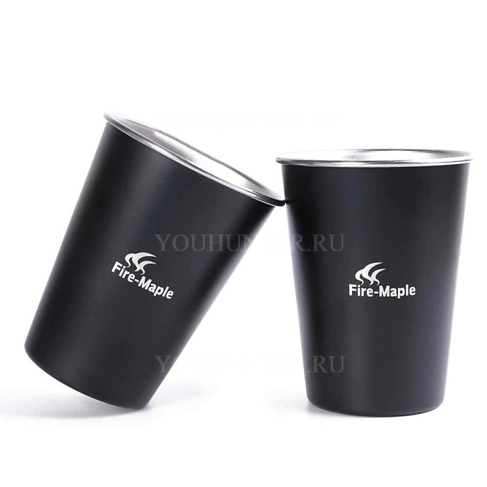 FIRE-MAPLE Набор стаканов (2 шт) из нержавеющей стали с анод. покрытием ANTARCTI CUP BLACK 350 мл 2 шт. ANTARCTI CUP BLACK BLACK