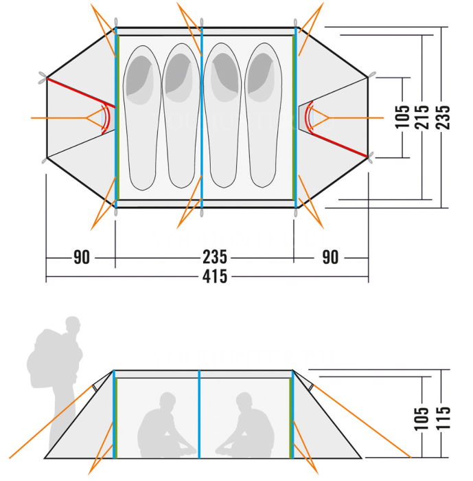 TATONKA Палатка BUFFIN 4 BUFFIN 4 light olive