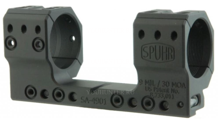 Тактический кронштейн SPUHR D34мм для установки на 12mm (Accuracy), H35мм, наклон 9MIL/ 30.9MOA  (SA-4901)