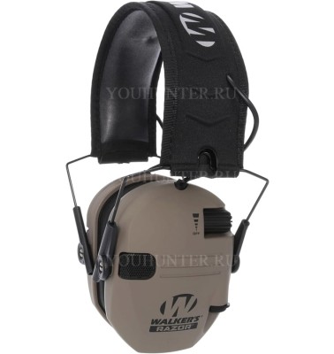 Наушники активные Walkers Razor Slim Electronic Muffs NRR 23dB оголовье экокожа / ткань Flat Dark Earth