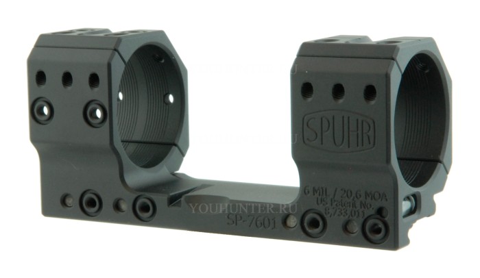 Кронштейн SPUHR кольца 40мм на Picatinny H30мм наклон 6MIL/20.6MOA (SP-7601)
