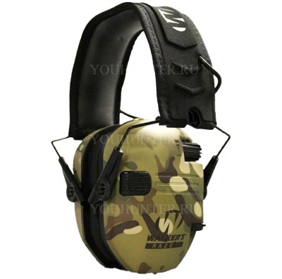 Наушники активные Walkers Razor Slim Electronic Muffs NRR 23dB оголовье экокожа / ткань Multicam
