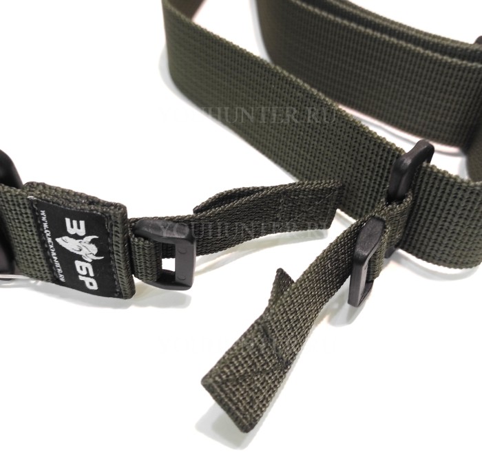 Трехточечный ремень ЗУБР-Блиц для охотничьего ружья (Олива)
